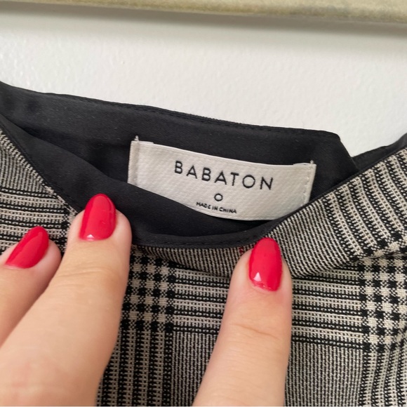 Babaton Hopper Plaid/Houndstooth High Rise A-Line Mini Skirt Gray Women's Size 0 - Picture 4 of 10